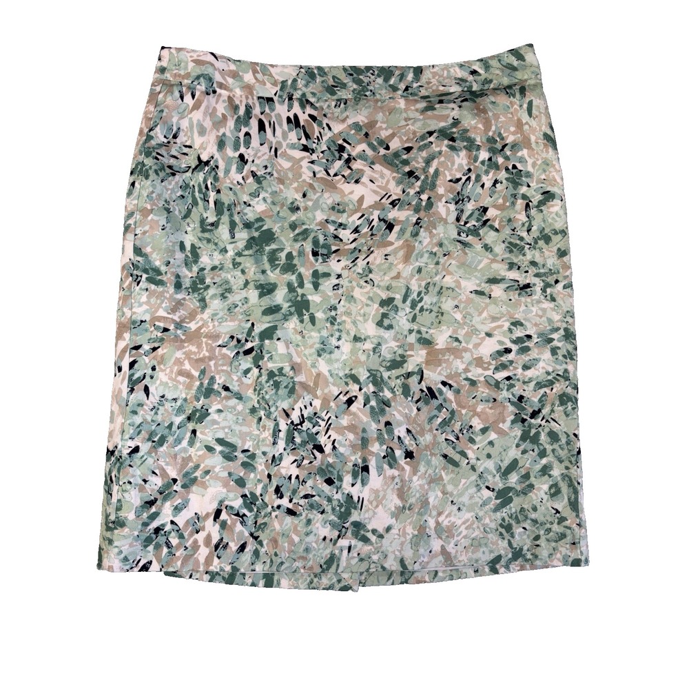 Van Heusen Beige Mint Abstract Pencil Skirt 12 Fully Lined Office Siren Career